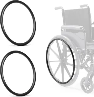 1 Pair Wheelchair Push Rim Covers for Invacare Wheelchair Accessories, Rear Wheel Grips Cover,Non-Slip Wear-Resistant Hand Push Cover Wheelchair(Black, 24 in)