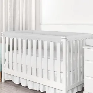4pc Breathable Crib Rail Covers for Teething Sets, Edge Bumpers, Mesh Soft Edge Strip（Grey） (4pc-01)