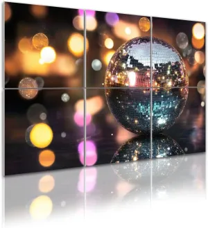 6 Pack Art Acoustic Panels Shiny disco balls dark blurred lights Bokeh effect Sound Absorbing Panel 48"x72" Soundproof Wall Panels Acoustic Wall Art for Studios, Office, Theaters