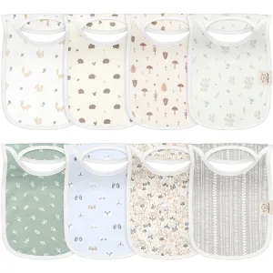 8-Pack Baby Bibs for Boys, Girls - Pullover Bibs for Drooling Teething Baby Girl & Boy Toddler, Newborn, Soft & Absorbent, Cute Colors, Large Torso Coverage Keep Infant Clean & Dry (Prairie)