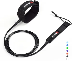Abahub Premium Surfboard Leash, 6/7/8/9/10 ft, Straight Surf Board Leashes, 6/7mm Legrope Strap for Shortboard, Longboard