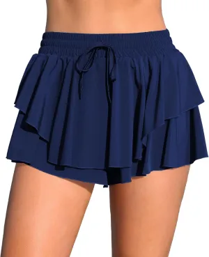 ATTRACO Women's 3" High Waisted Swim Board Shorts Quick Dry Flowy Board Shorts with Pockets