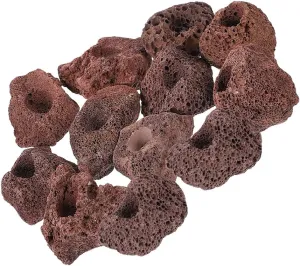 balacoo 12pcs Aquarium Volcanic Rocks Ornament Plant Pot Ring Decorative Rocks Fish Tank Filter Fish Habitat Betta House Fish Tank Landscape Reptiles Aquarium Decorations