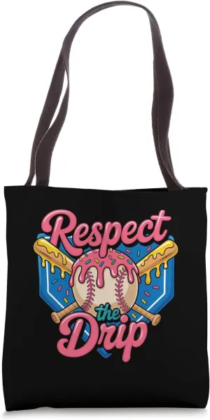 Baseball Drip Boys Home Plate Youth sports Respect The Drip Tote Bag