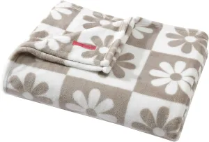 Betsey Johnson - Twin Blanket, Ultra-Soft Plush Bedding, Oversized Soft Blanket, Dorm Essentials (Daisy Check Brown)