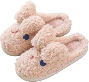 Bunny Slippers for Women Cute Animal Slippers Cozy Memory Foam House Slippers Warm Fleece Lining Soft Plush Non-Slip Sole Indoor Outdoor Shoes
