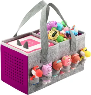 Carrying Case for Toniebox Starter Set and Tonies Figurines, Travel Felt Cloth Musical Toy Folding Bag for Toniebox Accessories (Purple)