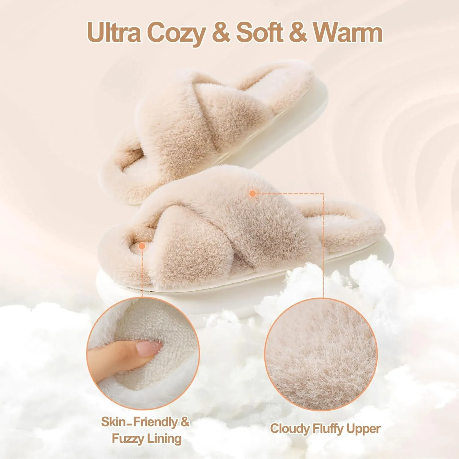 Cat Face Slippers for Women Soft Plush Fuzzy Kawaii Women's Slippers Ultra Comfy Cute House Shoes Open Toe Indoor Outdoor Soft Thick Sole