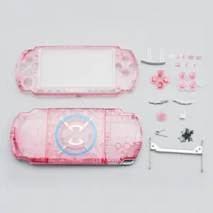 Colorful Clear Full Housing Shell Cover Case with Buttons for PSP 3000 PSP3000 Game Console (Clear Pink)