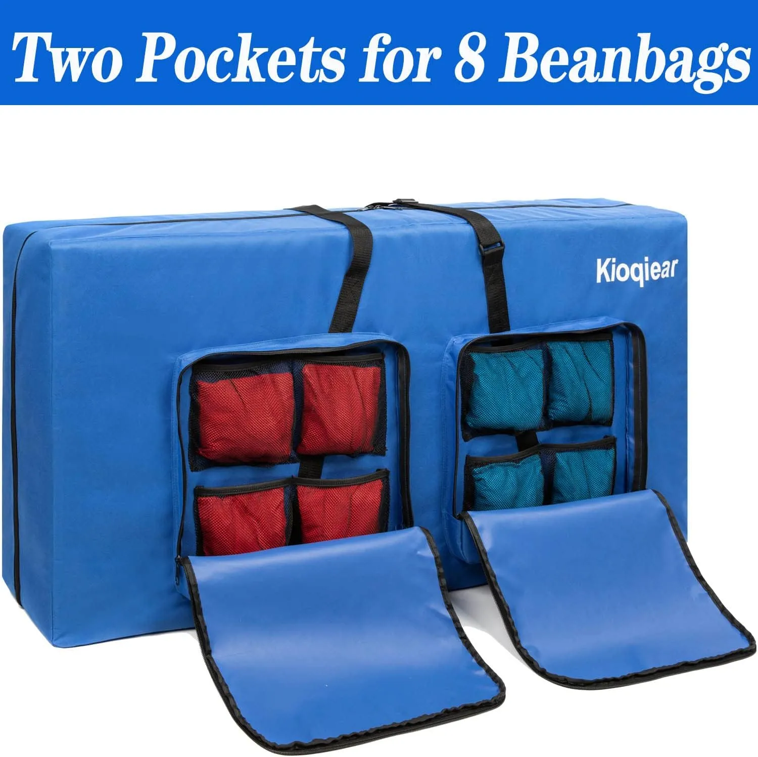 Cornhole Carrying Case - Fits 4' x 2' Regulation Size Board, Heavy-Duty Cornhole Boards Bag with Protective Padded Foam and Two Large Pockets for Outdoor Games