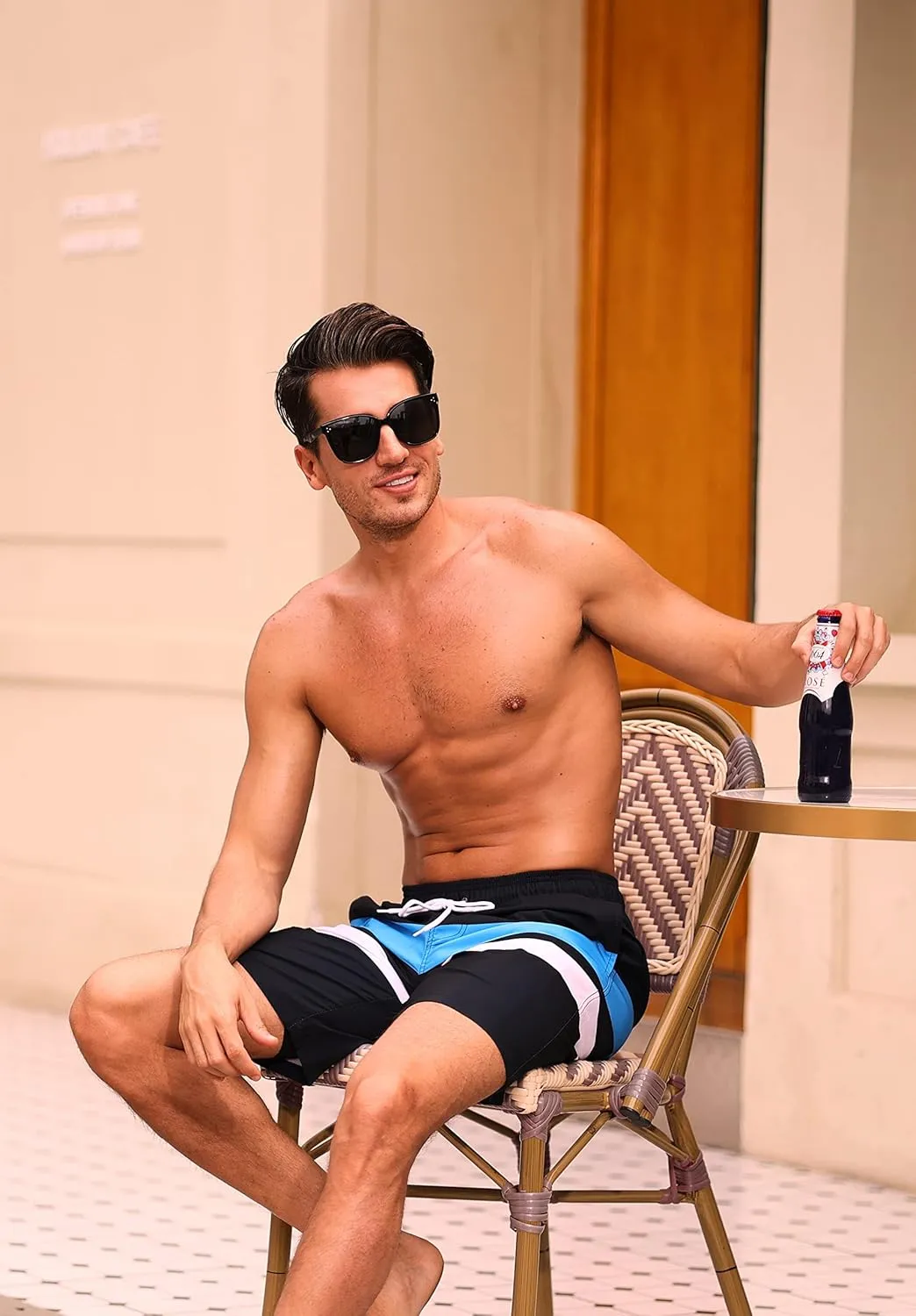 difficort Mens Swim Trunks with Compression Liner Quick Dry Bathing Suits Shorts with Zipper Pockets