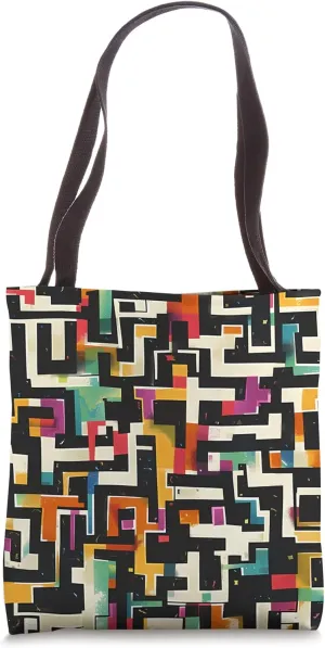 Dizzy Abstract 8bit Pattern Tote Bag