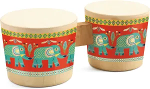 DJECO Animambo Bongo - Safe Music Instrument for Kids, Cute Educational Toddler Musical Toy for Motor Skills, Creativity, Imagination & Rythym - Toys for 3  Years Girls & Boys