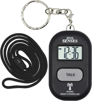 FIVE SENSES Atomic Talking Key Chain for Women Men Elderly Visually Impaired Cute Smart Keychain Multiple Alarm Clock Watch 1281S