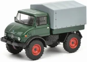 FloZ for Schuco for Mercedes for Benz for Unimog U406 DarkGreen Truck 1:64 Truck Pre-Built Model