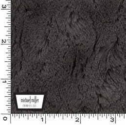 Furry Plush Fabric- Charcoal Gray Minky from Michael Miller