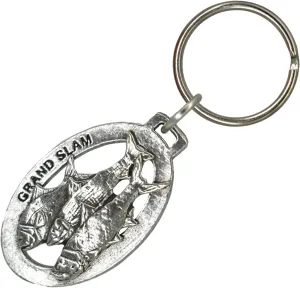 Grand Slam Fish Keychain, Pewter, S035KC, 2”, Bonefish, Tarpon, Permit, 100% Handmade in the USA, Florida Keychain, Bonefish Key Chain, Tarpon Keychain, Permit Key Ring, Fishing Gift, 200 Fish
