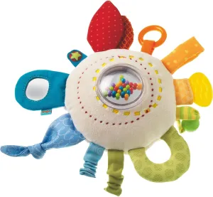 HABA Teether Cuddly Rainbow Round - Soft Activity Toy with Rattling & Teething Elements,Multicolored