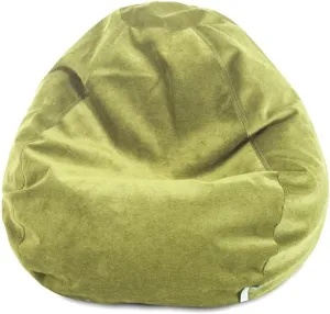Indoor Bean Bag Chair with Filler Included | 23'' H x 35'' W x 35'' D Size, Solid Pattern in Green Color | Removable Zippered Slipcover & Soft Shredded Foam