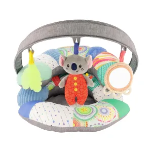 Infantino 3-in-1 Tummy Time, Sit Support & Mini Gym - Removable Toy Arch - Musical Koala Pal, Soothing Leaf Teether & Peek-and-See Mirror - for Babies, 0M 