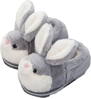 IXITON Lovely winter warm Furry Bunny Slippers for Women Men,Cute Funny Cozy fluffy Rabbit Shoes home Plush Animal Slippers