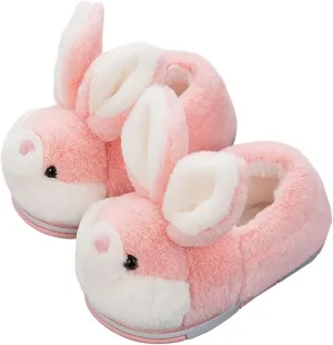 IXITON Lovely winter warm Furry Bunny Slippers for Women Men,Cute Funny Cozy fluffy Rabbit Shoes home Plush Animal Slippers