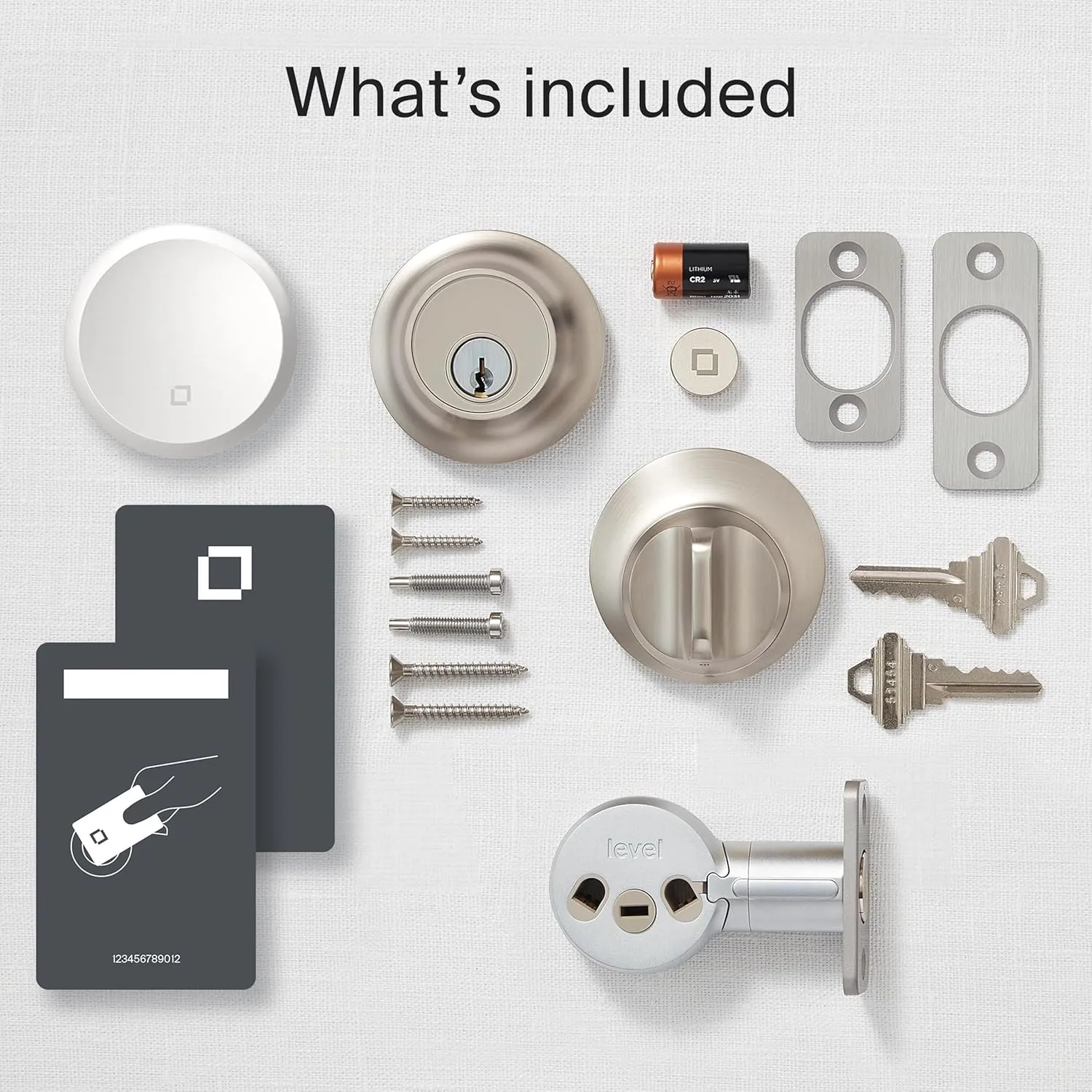 Level Lock  WiFi Deadbolt Smart Lock - World's Smallest Smart Lock Plus Apple Home Key - Lock/Unlock Anywhere - Level App for iOS & Android - Works with Apple Home, Alexa, GoogleHome (Satin Nickel)