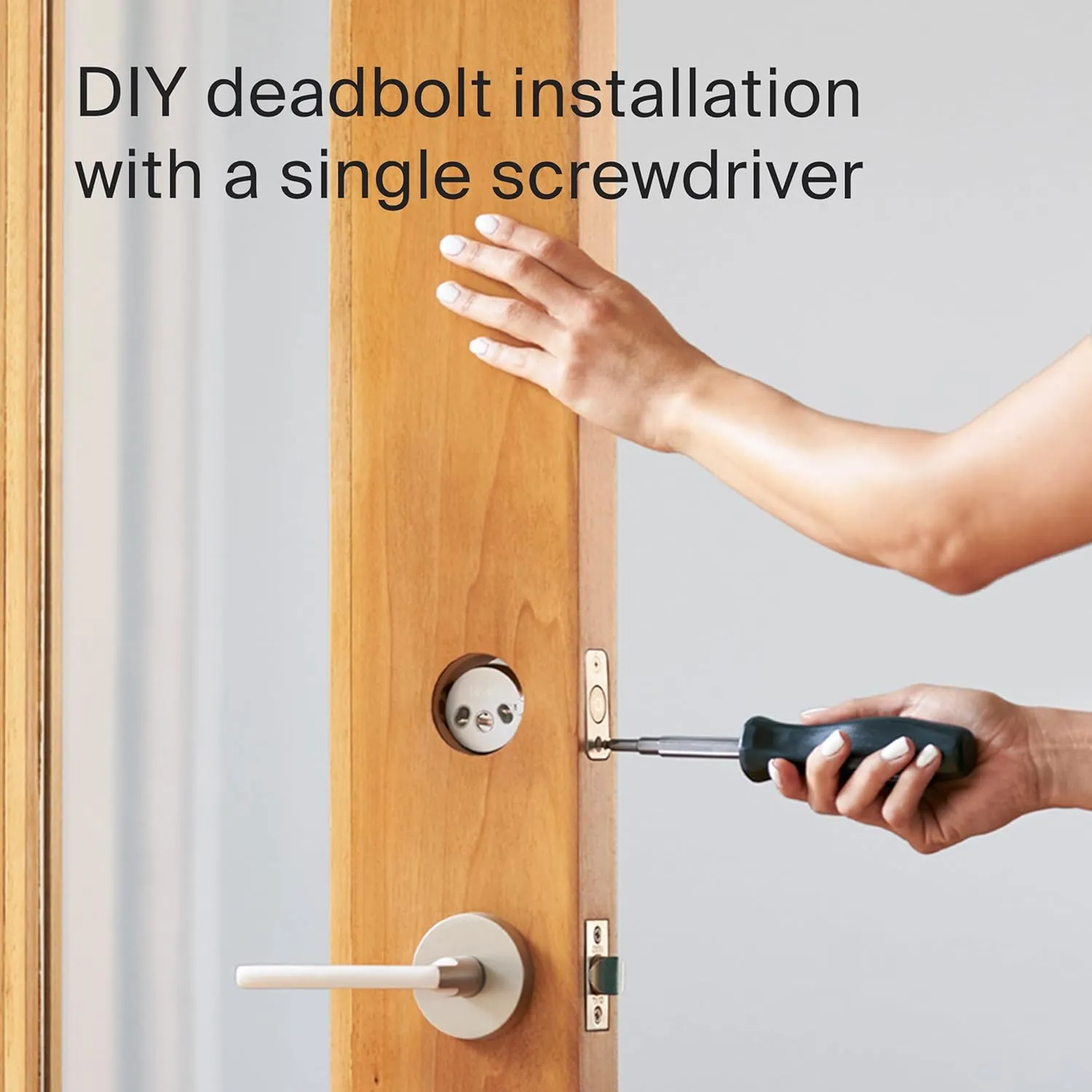 Level Lock  WiFi Deadbolt Smart Lock - World's Smallest Smart Lock Plus Apple Home Key - Lock/Unlock Anywhere - Level App for iOS & Android - Works with Apple Home, Alexa, GoogleHome (Satin Nickel)