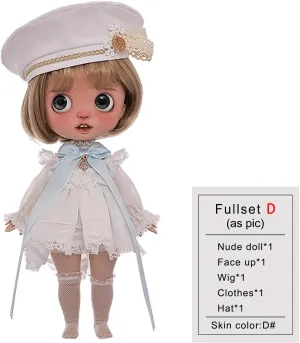 Lime Fullset D Bjd Doll 1/6 Big Head Open Mouth Expression Church Dress Style Gift Dolls for 15  Year Old