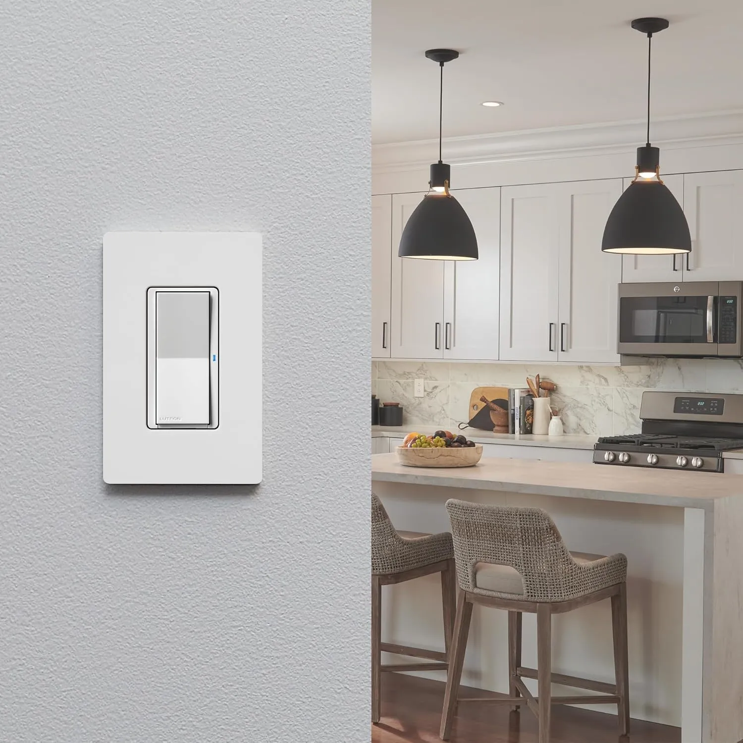 Lutron Pico Paddle Remote for On/Off Control of Caseta Smart Switches/Dimmers, PJ2-P2B-GGR, Gray