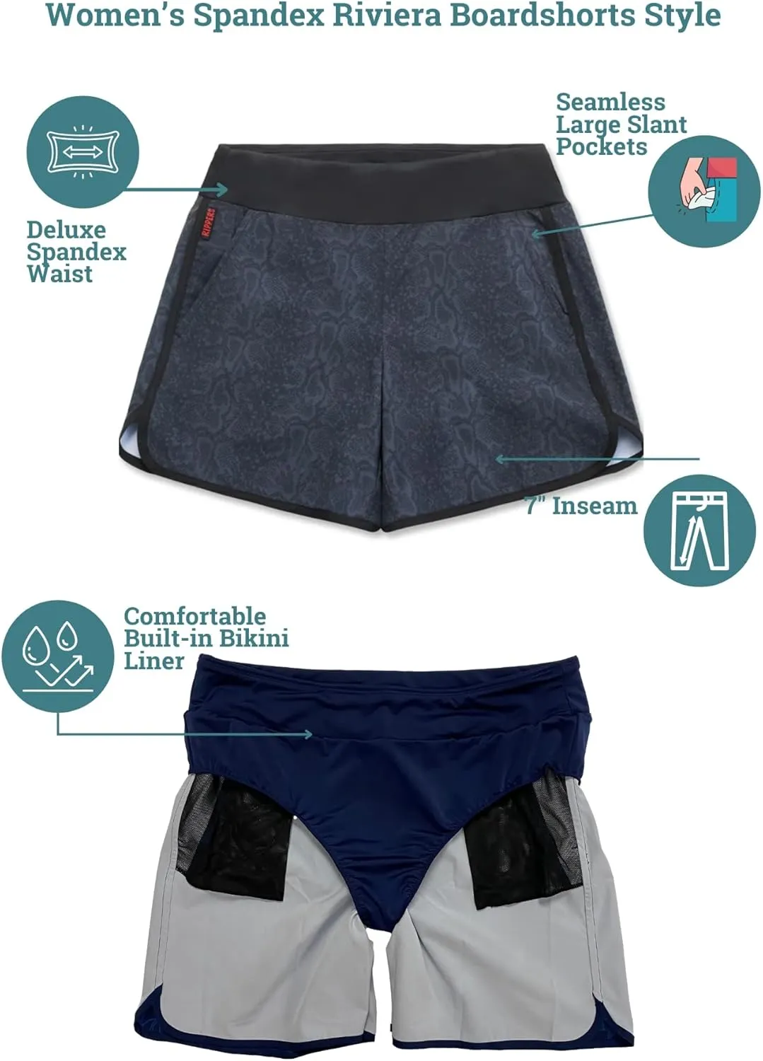 Maui Womens Plus Size Bathing Suit Swim Shorts Board Shorts…