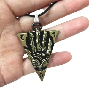 Morrowind Triangle Sign Pendant Necklace Online Elder Scrolls Emblem Theme Necklaces Jewelry Gift for Fans