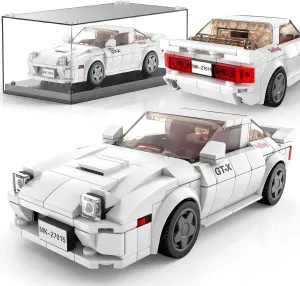 Mould King Speed Champion RX-7 Initial D Building Blocks Set & Display Case,27015 Cars Model Toys Gifts for Teens/Adults/Kids, Creative for Boys Age 8-12 (369Pcs)