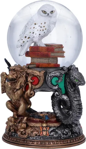 Nemesis Now Harry Potter Hedwig Snow Globe - Officially Licensed Collectible with Hand-Painted Detail, Hogwarts House Emblems, Perfect Harry Potter Gift, Owl Resin Figurine Home Decor