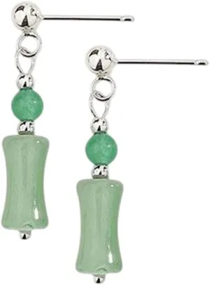 New 2026 Arrive 925 Sterling Silver Jade Earrings Pearl Magnolia Flower Eardrops Vintage Jewelry Fashion Trendy Accessories Creative Gift