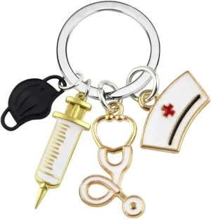 New 2026 Arrive Tool Nurse Doctor Mask Keychain Staff Key Chain Handbag Pendant Charm Accessories Jewelry Gifts Fashion Trendy Creative Gift