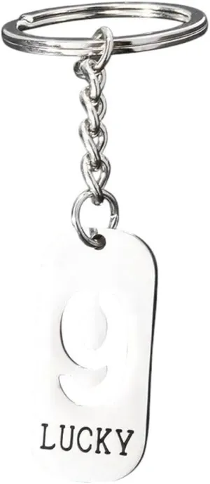 New 2026 Arrive Unisex Lucky 0-9 Number Keychain Silver Color Stainless Steel Key Ring For Couple Gift Car Handbag Decoration Handmade Jewelry Fashion Trendy Accessories Creative Women And Men