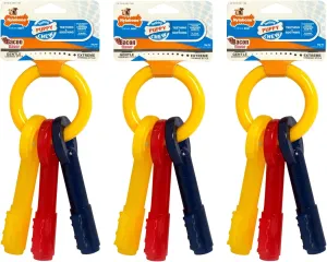 Nylabone 3 Pack of Bacon Puppy Teething Keys, X-Small