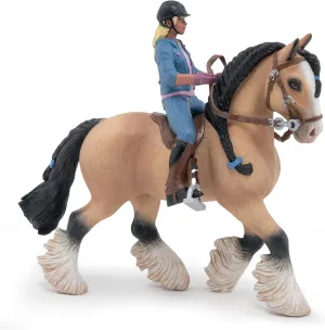 Papo - Hand-Painted - Tinker and her Young Rider - 51572 - Horses - Animals - Collectible - for Children - Suitable for Boys and Girls- from 3 Years Old