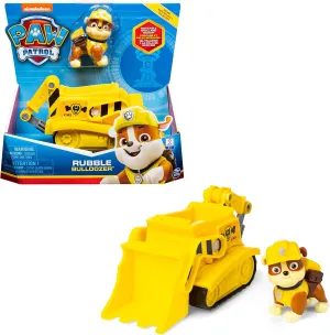 Paw Patrol, Rubble’s Bulldozer Vehicle with Collectible Figure, for Kids Aged 3 Years and Over