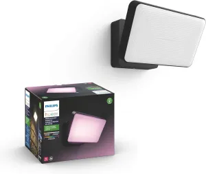 Philips Hue Discover Outdoor Smart Flood Light Fixture, Black - 15W, White and Color Ambiance LED Color-Changing Light - 1 Pack - Requires Hue Bridge - Control with Hue App and Voice - Weatherproof