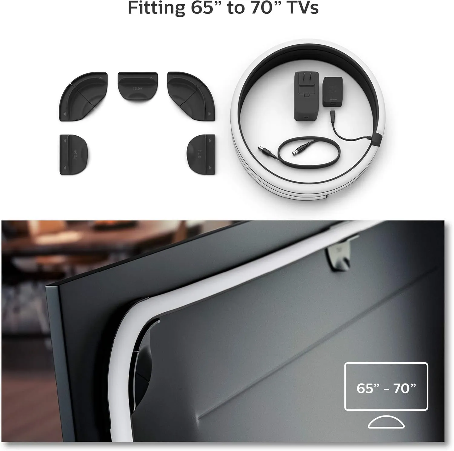 Philips Hue Play Gradient 65" Smart TV Light Strip - Flowing Multicolor LED Color-Changing TV BackLight - Sync with TV, Music, and Gaming - Requires Bridge and Sync Box - Control with App or Voice