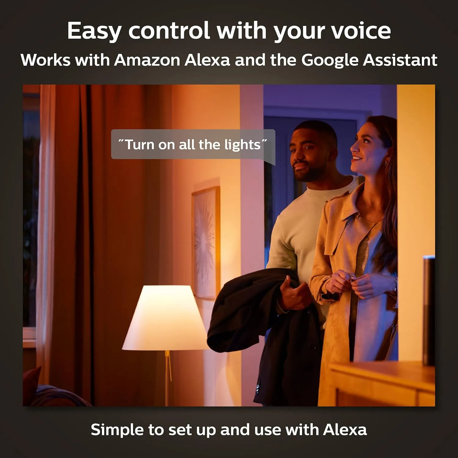 Philips Hue Smart 100W A21 LED Bulb - White and Color Ambiance Color-Changing Light - 4 Pack - 1600LM - E26 - Indoor - Control with Hue App - Works with Alexa, Google Assistant and Apple Homekit.