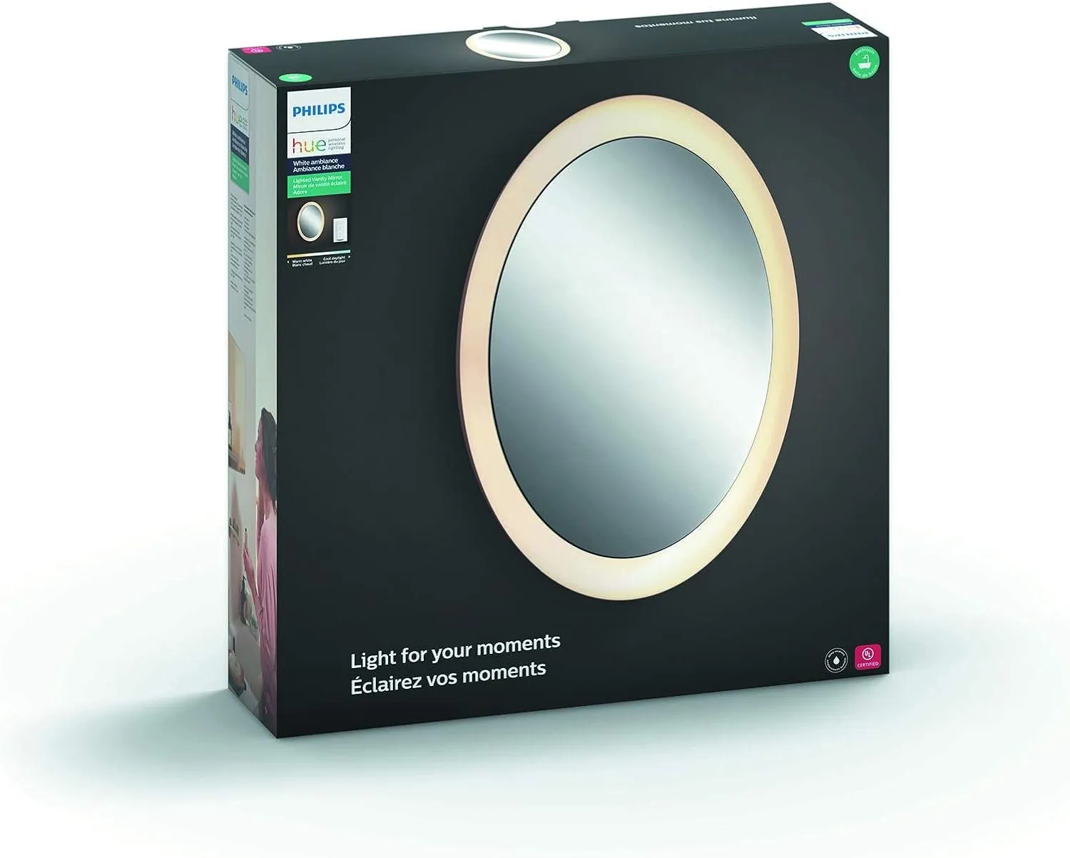 Philips Hue White Ambiance Adore Smart Lighted Mirror with Dimmer Switch (Requires Hue Hub, Works with Amazon Alexa, HomeKit & Google Assistant)