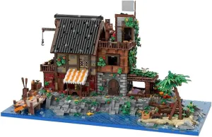 Pirate's Island with Dock, Vegetable Garden, Stable 8629 Pieces MOC Build for Age 18 