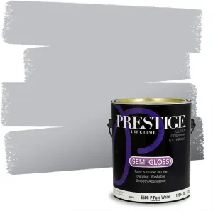 PRESTIGE Paints Exterior Paint and Primer In One, 1-Gallon, Semi-Gloss, Comparable Match of Sherwin Williams* Lazy Gray*