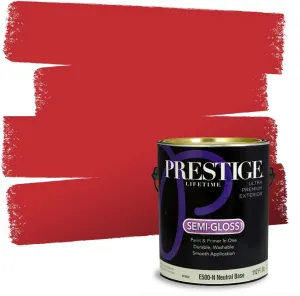 PRESTIGE Paints Exterior Paint and Primer In One, 1-Gallon, Semi-Gloss, Comparable Match of Sherwin Williams* Real Red*