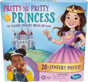 Pretty Pretty Princess Board Game, Classic Jewelry Dress-Up Games for Kids, Family Games for 2-4 Players, Kids Board Games, Ages 5 and Up