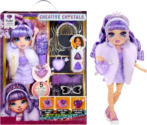 Rainbow High Creative Crystals Violet - Purple 11” Fashion Doll with Crystal Accessory Make It Kit, Ring for You, DIY, Crafts, Resin Play, Kids Gift 8 