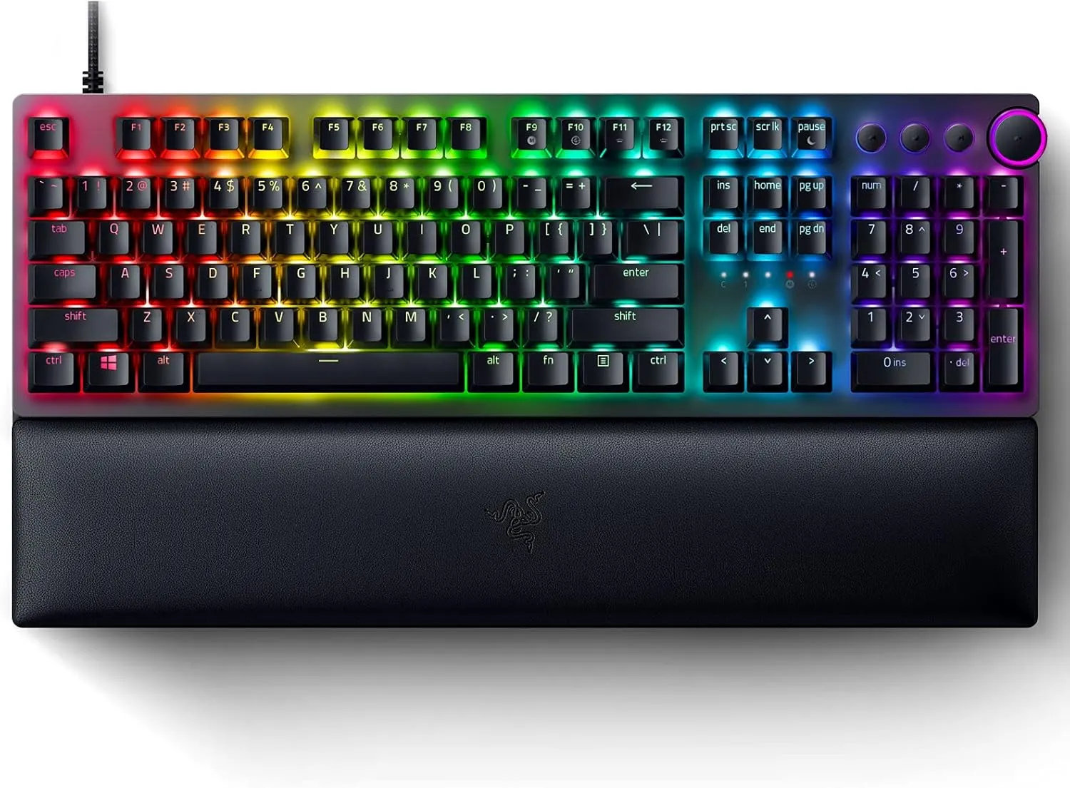 Razer Huntsman V2 Optical Gaming Keyboard: Fastest Linear Optical Switches Gen-2 w/Sound Dampeners & 8000Hz Polling Rate - Doubleshot PBT Keycaps - Dedicated Media Keys & Dial - Wrist Rest (Renewed)